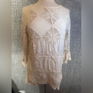 FP Movement by Free People Cream Crochet Top